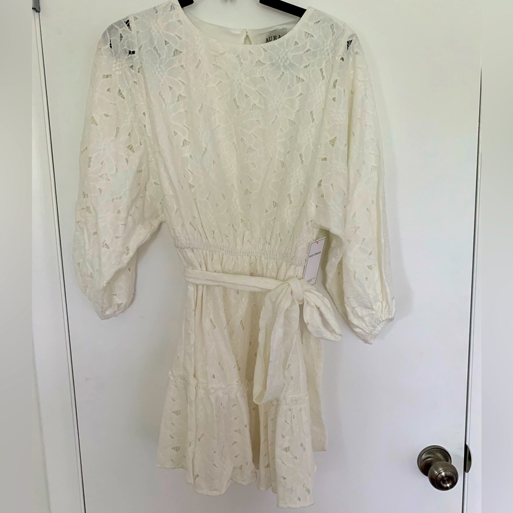 Aura white mini dress